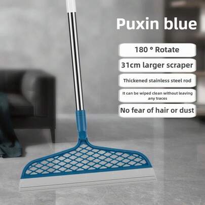 Escobaágica con cabeza desmontable, raspador de silicona de doble cara, de plástico 180 °     Diseño de fácil almacenamiento para baño y sala de estar DDBR