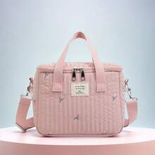 1pc Ins Style Mommy Bag, Bear Embroidery, Large Capacity, Shoulder & Crossbody, Fashion Maternity Bag