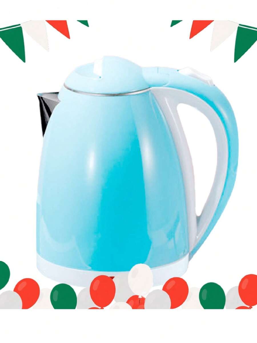 RB- 168S Hervidor de Agua Eléctrico Hogar 2L: Acero Inoxidable, Calentamiento Rápido y Apagado Automático – Tetera Compatible con Normas EU y US, Perfecta para Preparar Té y Agua Caliente - Azul - Ver 1