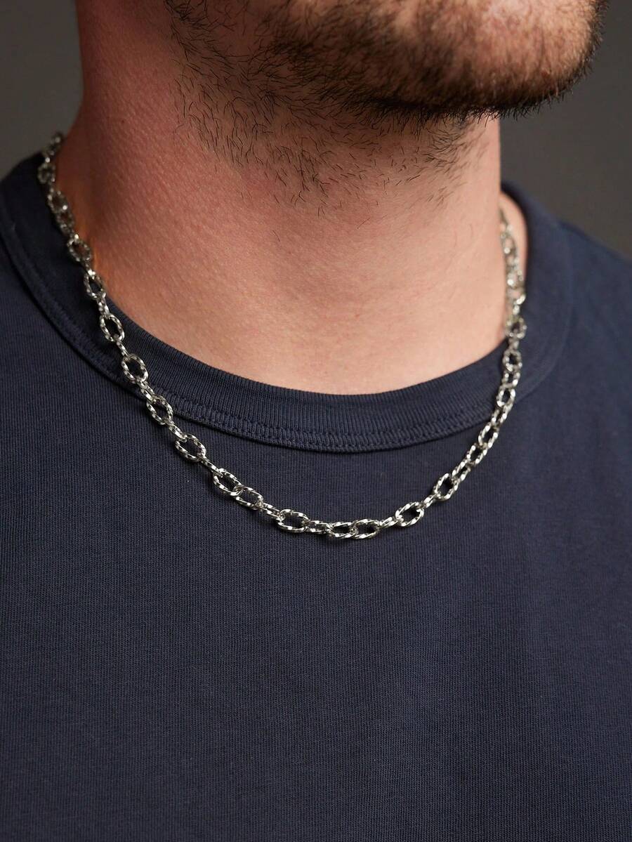Men's Stainless Steel Necklace, Waterproof And Sweat-Resistant, Simple Silver Chain, Suitable For Daily Wear - Necklace - View 1