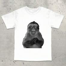 Funny Monkey Shirt, Stupid Meme Tshirt, Dank Memes Tee, 90s Vintage Bootleg, Odd Core Cruise Outfit For Women New Years Eve Outfit Women - 白色6 - 查看 1