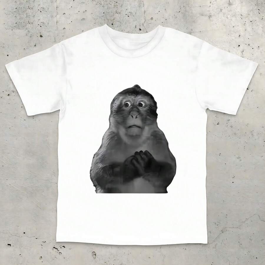 Funny Monkey Shirt, Stupid Meme Tshirt, Dank Memes Tee, 90s Vintage Bootleg, Odd Core Cruise Outfit For Women New Years Eve Outfit Women - 白色6 - 查看 1