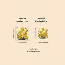 春意盎然的水仙花与蝴蝶窗贴 - 清新明亮风格 - 可移除自粘PVC窗贴，适用于家居、办公室、餐厅、厨房、商店、家居装饰 - 彩色 - 查看 6