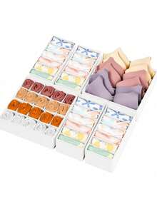1pc/3pcs Set Solid Color Non-Woven Fabric Underwear, Socks Storage Box, Wardrobe Organizer For Bras, Socks, Ties, Scarves, Home Decor, Holiday Decoration, Bedroom Decor - White - View 5