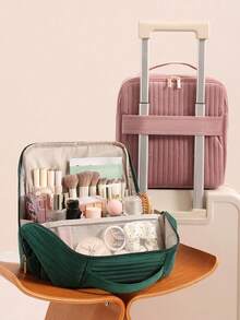 1 chiếc túi đựng mỹ phẩm dạng đứng bằng vải nhung kẻ dung tích lớn, túi đựng đồ đa năng, túi đựng mỹ phẩm du lịch xách tay, hộp đựng dụng cụ trang điểm và chăm sóc da để bàn di động, túi đựng đồ vệ sinh cá nhân, hộp đựng mỹ phẩm du lịch nhiều ngăn. - Nhiều màu - Xem 4