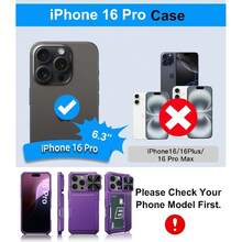 16 Pro Case With Camera Holster, Built-In Credit Card Holder (4-5 Cards), Military Grade Protection, Heavy Duty Protective Case For Women And Men, 37517516 - 黃色 - 查看 2