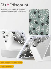 1pc Cute Cartoon Daisy Dual-Sided Acrylic Transparent Crystal Back Cover, Shock-Resistant , Compatible With Ipad 7th, 8th And 10th Generation (10.2 Inch). It Has A Built-In Pen Slot And Supports Sleep/Wake Function. An Ideal Gift For Halloween And New Year. - Multicolor - View 4