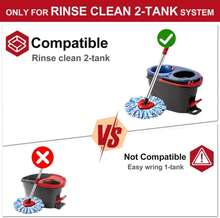 4 Pack Spin Mop Replacement Head, Spin Mop Scrub Brush,Microfiber Mop Refills, Easy To Replace,For Bathroom,Kitchen,Tub And Tile,Easy Cleaning,Suitable For Ocedar RinseClean 2-Tank System Spin Mop (A) - ColorB - 查看 1