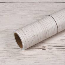 1 Roll Room Decor Vinyl Material Brown Wood Grain Pattern Removable Waterproof Self-Adhesive Peel And Paste Wallpaper For Kitchen, Bathroom, Bedroom, Living Room Countertops, Furniture, Home Decor & Renovation, Easy To Remove Wall Sticker - Beige - View 7