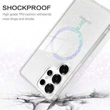 Transparent Glitter Phone Case Compatible With Samsung Galaxy S26 Ultra, Magnetic Phone Case For Galaxy S26 Plus, Suitable For S25, S25 Plus, S25 Ultra, S24, S24 FE, S23 Plus, S23, Shiny Transparent Glitter For Women And Girls - Star Magnetic - View 8