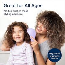 Glide Thru Detangling Brush For Adults And  - Detangler Brush For Curly Or Straight, Wet Or Dry Hair - Gentle On Tangles Hair Comb - 7.5x3-Inch, Turquoise And Purple (Pack Of 2) - 紫色 - 查看 6
