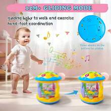 Multi-Function Interactive Baby Hand Drum Toy With Music & Lights, Rotating Ocean Animal Spinning Toy, Early Learning Sensory Development Toy For Toddlers 1-3 Years,Baby Crawling Toy / Toddler Interactive Toy / Birthday Gift For 1 Year Old / Baby Shower Gift - Multicolor - View 7