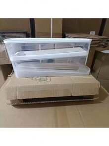 1 pieza Soporte automático de doble capa para huevos, mantiene los huevos frescos, contenedor deslizante que sostiene de 12 a 14 huevos - Diseño con cremallera, material de plástico, sin contacto - Organizador de refrigerador, bandeja para huevos de cocina - Multicolor - Ver 12