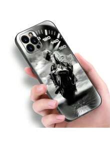 Funda de teléfono de silicona negra para motocross y deportes de motocicleta, compatible con Apple 17 Air 14 15 Plus 11 12 13 16 Pro Max 16E a prueba de golpes, funda compatible con 17 Pro Case, 17 Pro Max Case, 17 Case, 16 Pro Case - 02 - Ver 5