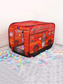 1pc Fire Truck Tent, Children's Play House, Super Cool Party Gear, Collapsible Portable Fire Truck Pop-Up Tent With Dust Bag, Indoor/Outdoor Use, Breathable Double-Layer Skylight Design, Children's Play World, Thanksgiving, Christmas, Halloween Gift, Birthday Gift For Boys And Girls - Multicolor - View 9