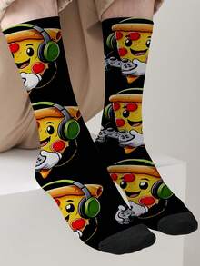 1 Pair Of 360° All-Over Printed Novelty Quirky Socks, Unisex Design-Perfect For Fashionable, Bold, And Streetwear Styling. - Multicolor - View 1