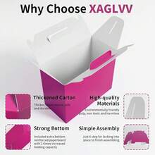 24Pack Hot Pink Party Favor Treat Box Packs, 7 * 3.5 * 6.6 Inch Goodie Box With Handles, Gable Gift Boxes For Valentine's Day,Birthdays,1Count(Packof24),HotPink - 亮粉紅色 - 查看 5