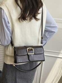 New Fashion Simple Square Shoulder Bag With Lock, Suitable As A Gift For Mother, Delicate Style - Coffee - View 7