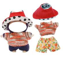 17cm Doll Pendant Outfit - 2pcs Set With Shorts, Top And Hat (Doll Not Included) - Multicolor - View 5