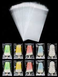 100pcs OPP Self-Adhesive Bags, Clear Dust-Proof Bags For Packaging Small Jewelry, Baked Goods, Packaging Bags, Holiday Gifts, Party Favors, Popsicles, Cookies, Bakery - 彩色 - 查看 8