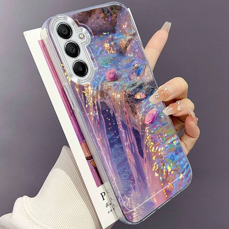 Funda de Teléfono Dream Water Flow para Samsung Galaxy A02 A03S A04 A05S A06 A13 A14 A15 A16 5G A21S A22 A23 A24 A25 A26 A32 A34 A35 A36 A50 A52 A53 A54 A55 A56 A73 S21 Ultra S22 Plus S23+ S24 FE S25 Funda Creativa de TPU Suave y Duradera, Transparente y Protectora, Antigolpes - Multicolor - Ver 1