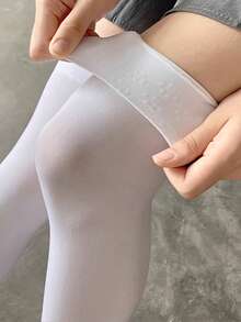 1 Paar schwarze/weiße Silikon rutschfeste extra lange Überknie-Socken, Damen Schlankheits-JK-Socken 40/50/70cm extra lange Socken, Samt Oberschenkel-Hohe Socken, süße schwarze & weiße Katzenpfoten rutschfeste Wadenhoch-Socken, vielseitig schlanke atmungsaktive rein ästhetische Preppy-Style - Verschiedenfarbig - Übersicht 8