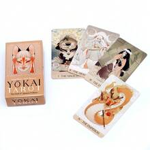 Baralho de Tarot Yokai: Cartas de Adivinhação com Arte Tradicional e Espíritos Místicos - Conjunto Completo de 78 Cartas para Leitura de Tarot, Meditação, Coleção e Presente Exclusivo para Amantes do Tarot. - Rosa amarelo - Ver 5