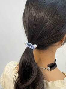 50个/套 随机款式时尚仿珍珠发圈，发绳，发箍，适合马尾辫、丸子头等各种发型，情人节好礼，发圈，橡皮筋，发绳，头饰