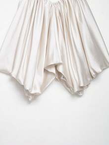 DEEKA 夏季新款女士时尚性感缎面褶皱吊带背心 白色 - 白色 - 查看 10