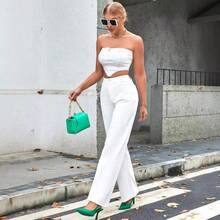 Pre--20301#Women's Fashion European And American INS Versatile  Straight Slimming Jeans Long Pants - 白色 - 查看 5