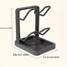 Single/Double Layer Kitchen Pot Lid Organizer Rack, Household Tabletop Kitchen Storage Rack, Tabletop Pot Lid Holder, Convenient Access, Keeps Countertop Clean, Sturdy Structure - Multicolor - View 5