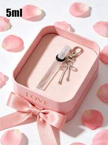 5ml Mini Perfume Atomizer Keychain, Portable Refillable Fragrance Spray Bottle With Bow Charm, Keychain Charm & Travel Fragrance Accessory, Ideal For Carrying Perfume/Cologne On-The-Go, Suitable For Women, Travelers, Gift Givers, Beauty Enthusiasts, Perfect For Travel Trips, Daily Outings, Office Use, Gift Exchanges (Birthdays/Anniversaries),Valentine's Day Gift