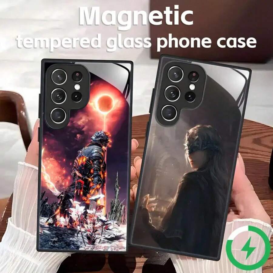 Classic Game DARK SOULS Phone Case For Samsung S25 S24 S23 S22 S21 S20 Plus Ultra Note20 Glass Magnetic Case - Black2 - 查看 1