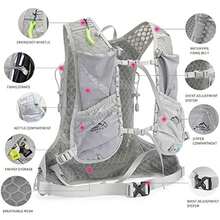 Chaleco de hidratación para correr para hombres y mujeres, mochila de agua para correr, 3 L, paquete de hidratación para trail running, maratón, carreras y senderismo - Gris - Ver 4