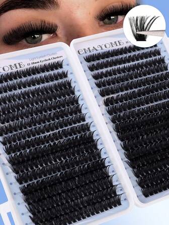 544/608/640 st. D-Curl högkapacitets lösögonfransar, mjuka och naturliga, fluffiga och tjocka, förstorar ögonen, skapar delikat makeup, långvarig och hållbar, stor kapacitet, bärbar och lätt att använda, realistisk och naturlig, återanvändbar, gör-det-själv-segmenterade lösögonfransar, lätt att bära hemma, blandade lösögonfransar, lämplig för cosplay, 3D/5D/6D ögonmakeup-effekt, lämplig för kväll, vardag, bröllop, lätt och böljande, en idealisk present till kvinnor