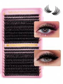 800/720/644/640/300 piezas Conjunto de pestañas postizas de estilo D-Curl con diseños de dibujos animados, incluye pestañas personalizadas DIY de 8-18 mm, pestañas rusas 3D rizadas y gruesas, crea un efecto de maquillaje de visón desordenado y dramático, adecuado para maquillaje de escenario, maquillaje diario, cosplay, maquillaje de rostro completo y uso diario, portátil y fácil de usar, adecuado para uso diario o al aire libre. - Negro - Ver 7