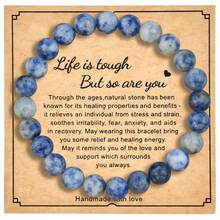 8mm Natural Stone Bracelet With Card, Bestselling Beryl Bracelet, Friendship Bracelet, Gift For Men & Women