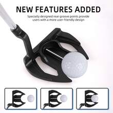 WUDAY Left/Right-Handed Golf Putter, With A Large Unfolding Area, CNC Striking Surface - Black Non Reflective - Steel Shaft, Precise Golf Experience, Auxiliary Hitting Aiming Line, , Suitable For Golfers/Golf Enthusiasts - Black - View 3