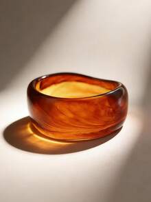 3件/1件复古夸张不对称树脂手链，适合日常和节日佩戴，波西米亚风格（手工染色，呈现大理石纹理效果。颜色随机发货。） - 幾何手鐲-F - 查看 5