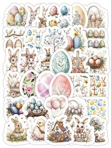 100 buc/pachet Autocolante de Paște, Material vinil premium, Autocolante drăguțe cu iepurași de Paște și ouă pastel | Consumabile pentru scrapbooking, Papetărie, Accesorii pentru birou, Cadouri pentru reuniuni de familie de Paște și pregătirea cadourilor Consumabile pentru scrapbooking Autocolante amuzante Autocolante pentru laptop Autocolante pentru telefon Kindle - Multicolor - Vizualizare 2