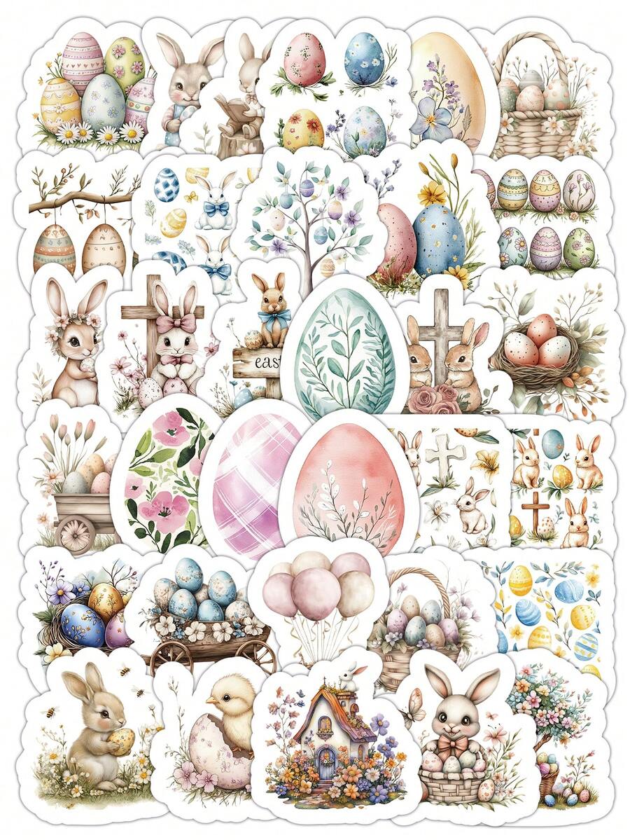 100 buc/pachet Autocolante de Paște, Material vinil premium, Autocolante drăguțe cu iepurași de Paște și ouă pastel | Consumabile pentru scrapbooking, Papetărie, Accesorii pentru birou, Cadouri pentru reuniuni de familie de Paște și pregătirea cadourilor Consumabile pentru scrapbooking Autocolante amuzante Autocolante pentru laptop Autocolante pentru telefon Kindle