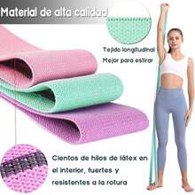 3PCS Bandas de Resistencia - Bandas Elásticas de Ejercicio Bandas de Resistencia Multiusos para Yoga Pilates Fitness Entrenamiento Entrenamiento de Fuerza Verde+Rosa+Morado - C - Ver 4