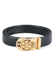 1pc New Fashionable "Time To Prosper" Men's Belt, Stylish Middle-Aged And Young Casual Jeans Belt - Black - View 5