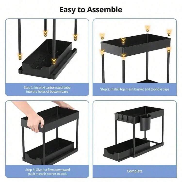 1 khay đựng đồ hai tầng cho bồn rửa, 1 khay đựng đồ cho không gian hẹp, khay đựng đồ đa năng cho bồn rửa, thích hợp cho ngăn kéo nhà bếp và phòng tắm. Giá đựng gia vị bằng nhựa để bàn, khay đựng gia vị, giá đựng chén đĩa và dụng cụ, khay đựng đồ cho bồn rửa, giá đựng đồ bằng nhựa. - Nhiều màu - Xem 11