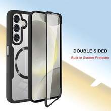 Hadaasi 1pc Black Magnetic Wireless Charging 360° Full Coverage Phone Case, [Built-In Screen Protector] Dual-Layer Shockproof Anti-Dust Transparent Phone Case, Compatible With IPhone 17 Pro/17 Pro Max/Apple Air/17/16 Pro/16 Pro Max/16 Plus/16/16 E/SE4 And Galaxy S26 Ultra/S26 Plus/S26/S25 Ultra/S25 Plus/S25/S25 Edge/S25 FE/A17/A07/A56/A36/A26/A55/A35/A25/A15/A24/A34/A14/A16/A06 - Black - View 5