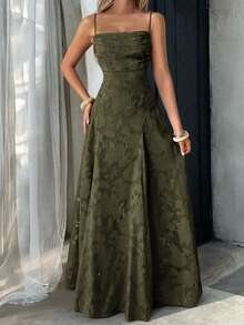 Unadoll 女士春季系带露背蕾丝连衣裙，性感优雅，适合度假、约会、返校、新年、情人节、派对、婚礼和海滩穿着。 - 軍綠色 - 查看 7