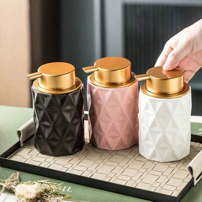 极简陶瓷泡沫瓶，适用于乳液、洗手液、沐浴露、洗发水、慕斯，酒店及家用可重复灌装分配器