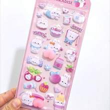 6pcs 3D Cute Animal Stickers, Cartoon Decorative Stickers Made Of Sponge And PVC Material, 2 Styles Available, Suitable For Sticker Books, Laptops, Refrigerators, DIY Phone Cases Decoration, Home Decor, Birthday, Party, Halloween And Christmas Occasions, Also Great As Gifts For Friends And Kids - Multicolor - View 5