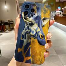 2026 nueva funda de teléfono esmerilada, diseño de estampado de jirafa para iPhone 17 14 13 12 11 Pro Max  Galaxy S23 S22 S21 S20 Ultra Plus protector de teléfono funda de pareja regalo para él y ella San Valentín cumpleaños regalo de Navidad - Azul Klein - Ver 2