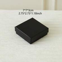 Black Kraft Paper Jewelry Box For Rings, Earrings, Bracelets, Necklaces, Valentine's Day Jewelry Packaging - Black - View 3